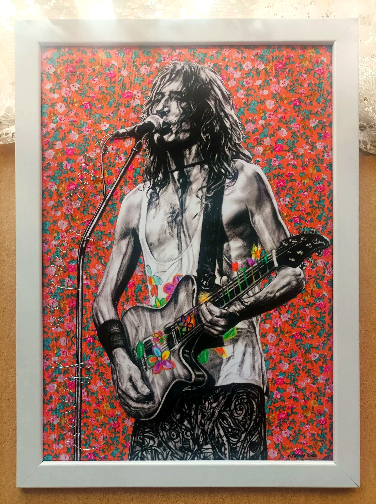 Entre Tantas Flores de Día — Obra completa enmarcada
